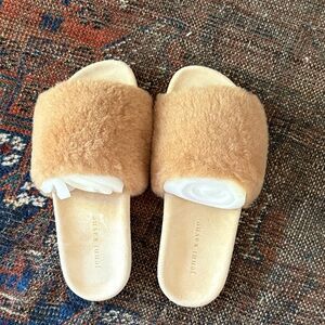 Jenni Kayne Camel Shearling Slippers